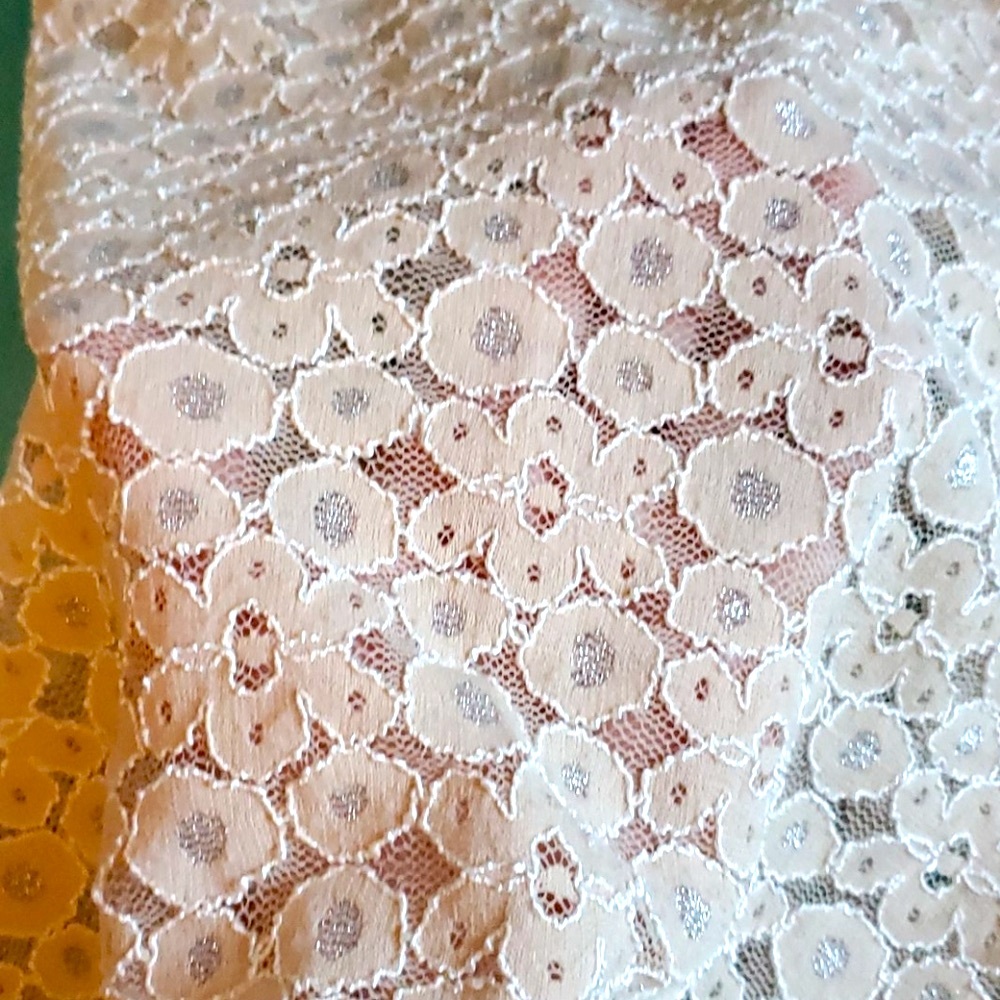 BNWT H.I.P. Cream Beige Sparkly See Through Top Blouse - Picture 2 of 4